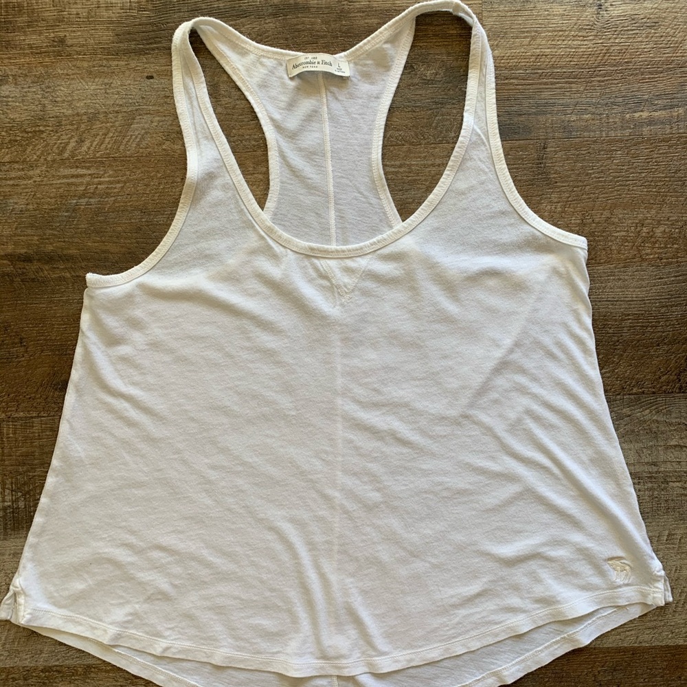 A&F WMNs LRG White racerback tank mother/daughter